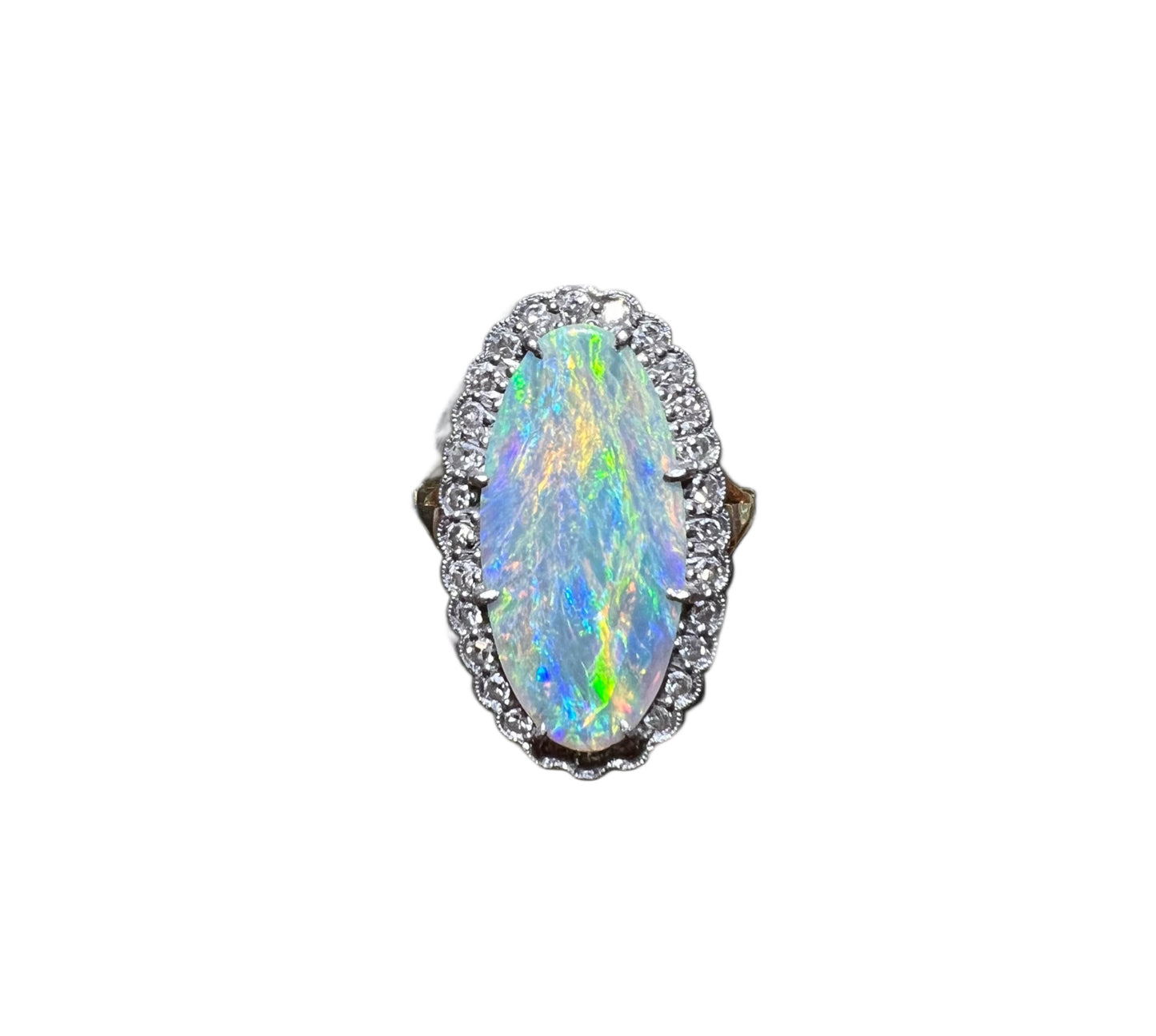Antique Opal and Diamond Ring 18K