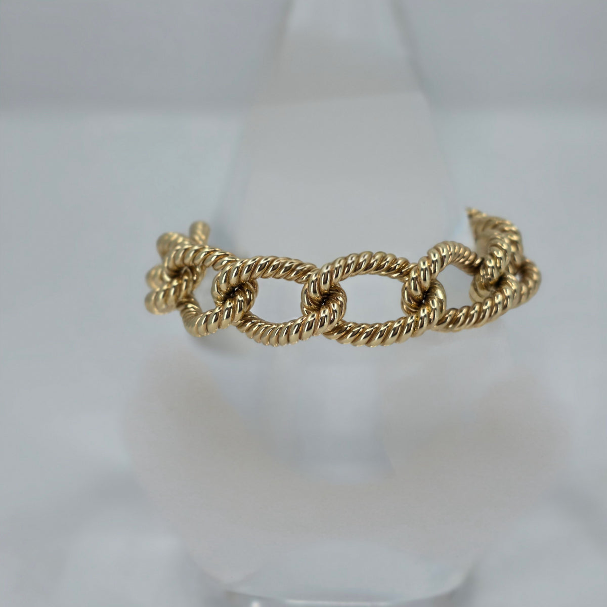 14K Italian Textured Rope Curb Bracelet