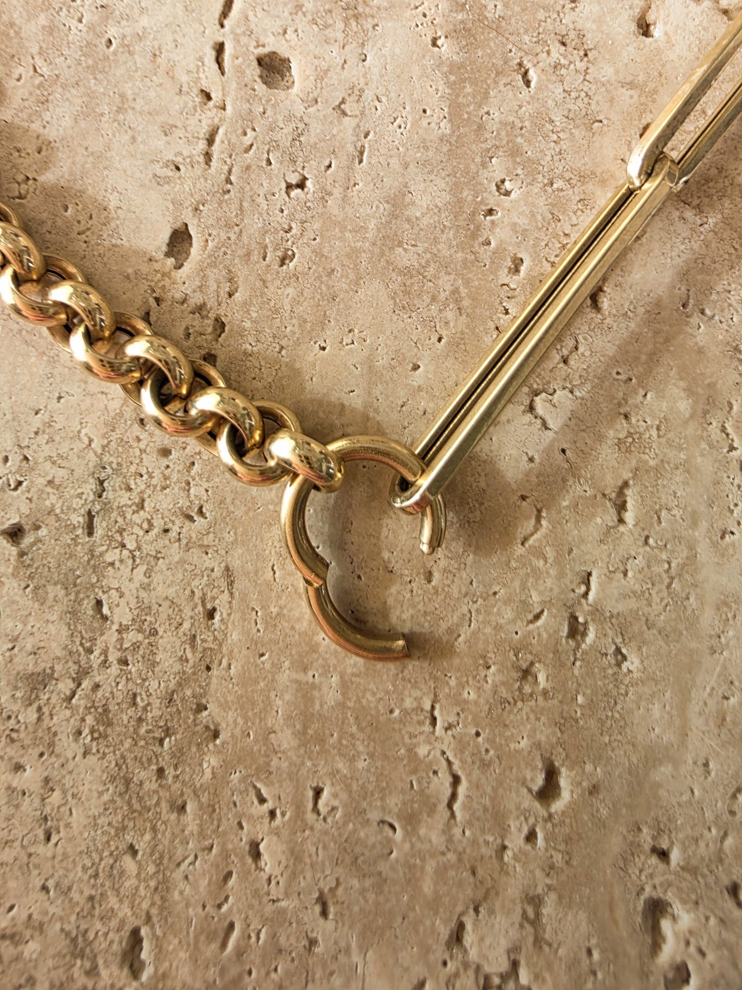 14K Mixed Link Paperclip and Rolo Necklace