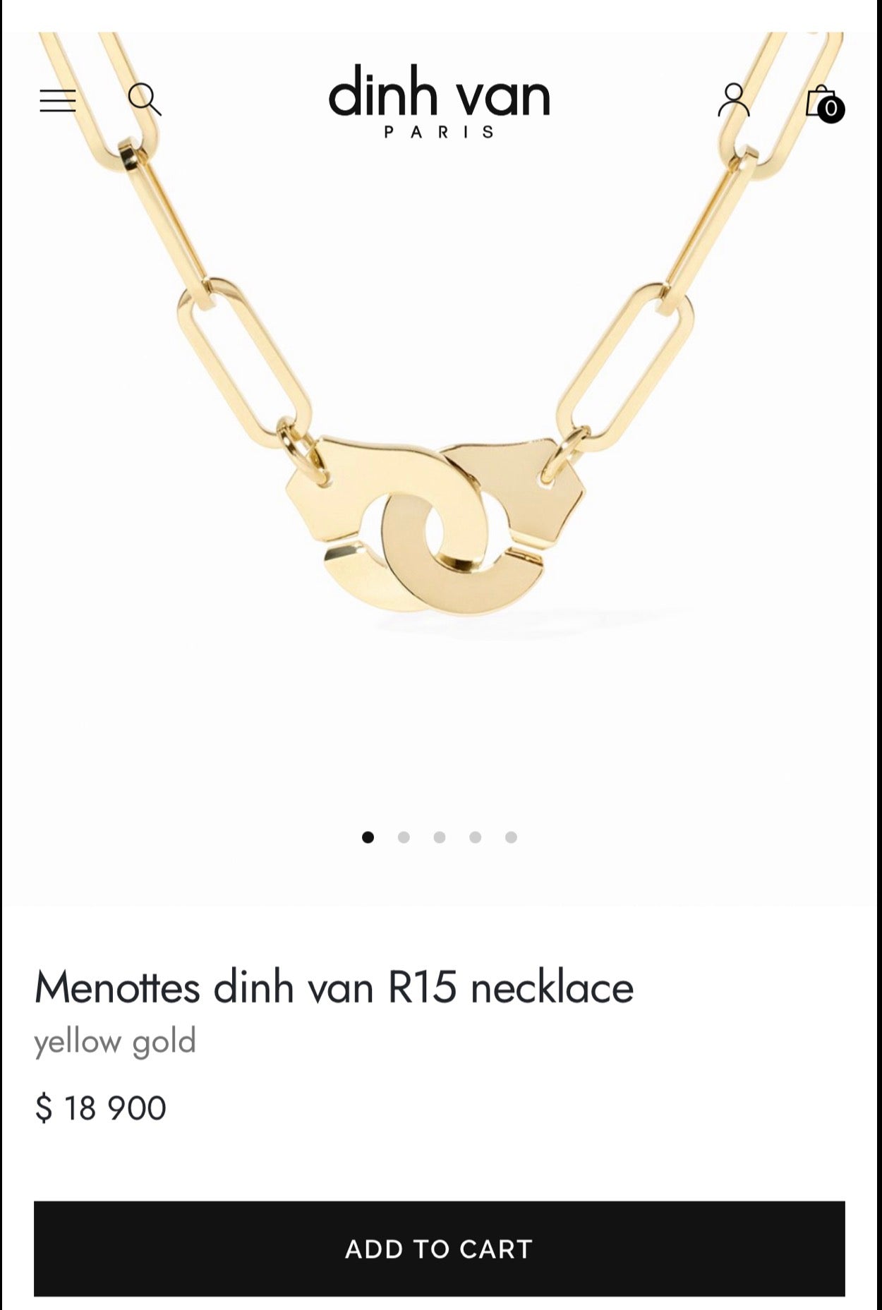 Menottes Dinh Van R15 Necklace