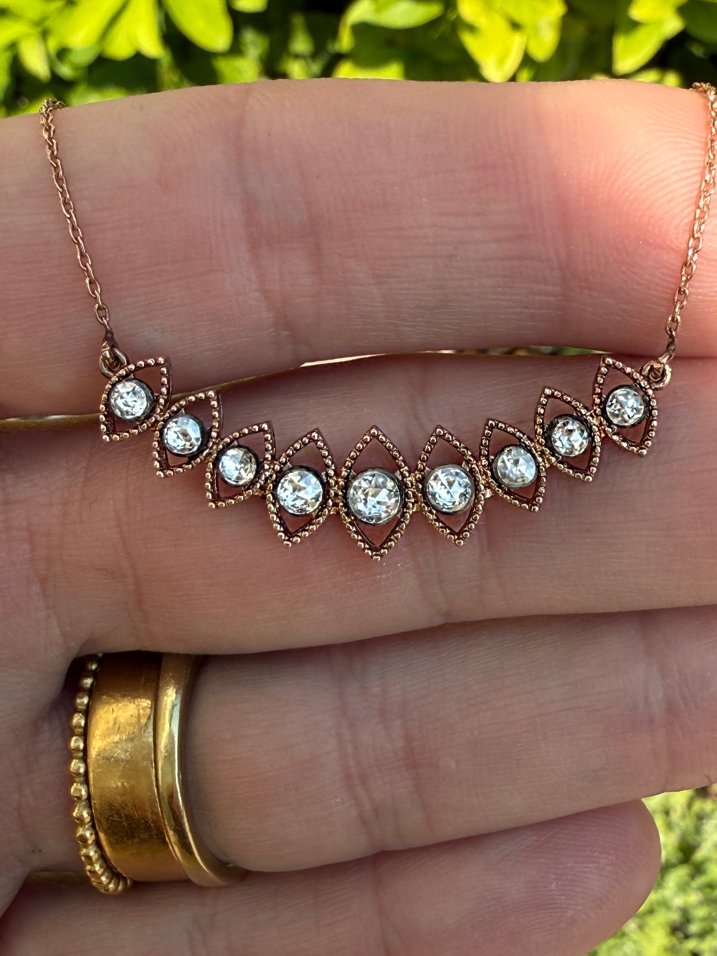 Rose Cut Diamond Necklace