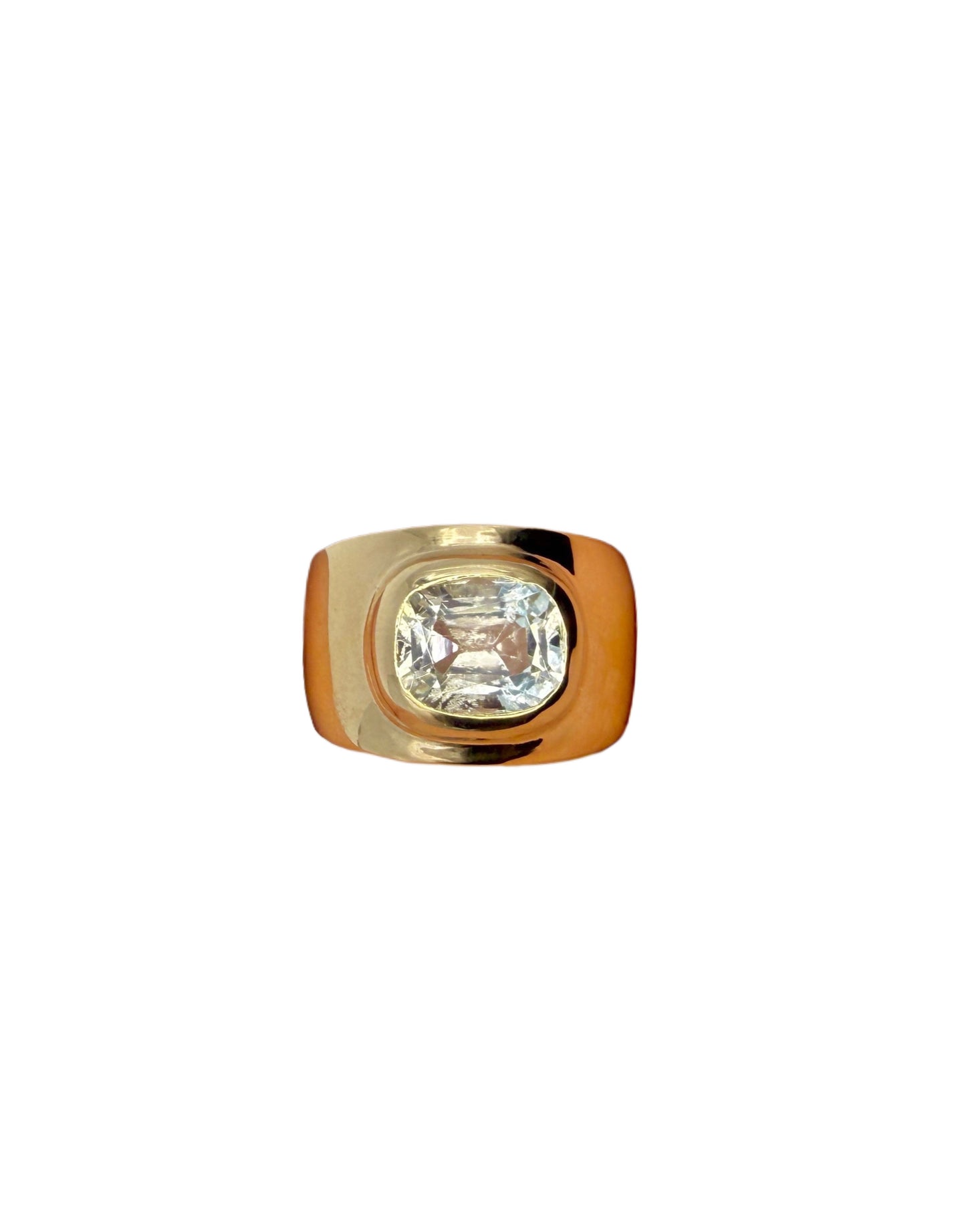 3.5 carat Aquamarine Cigar band 14K
