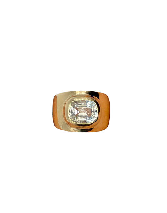 3.5 carat Aquamarine Cigar band 14K
