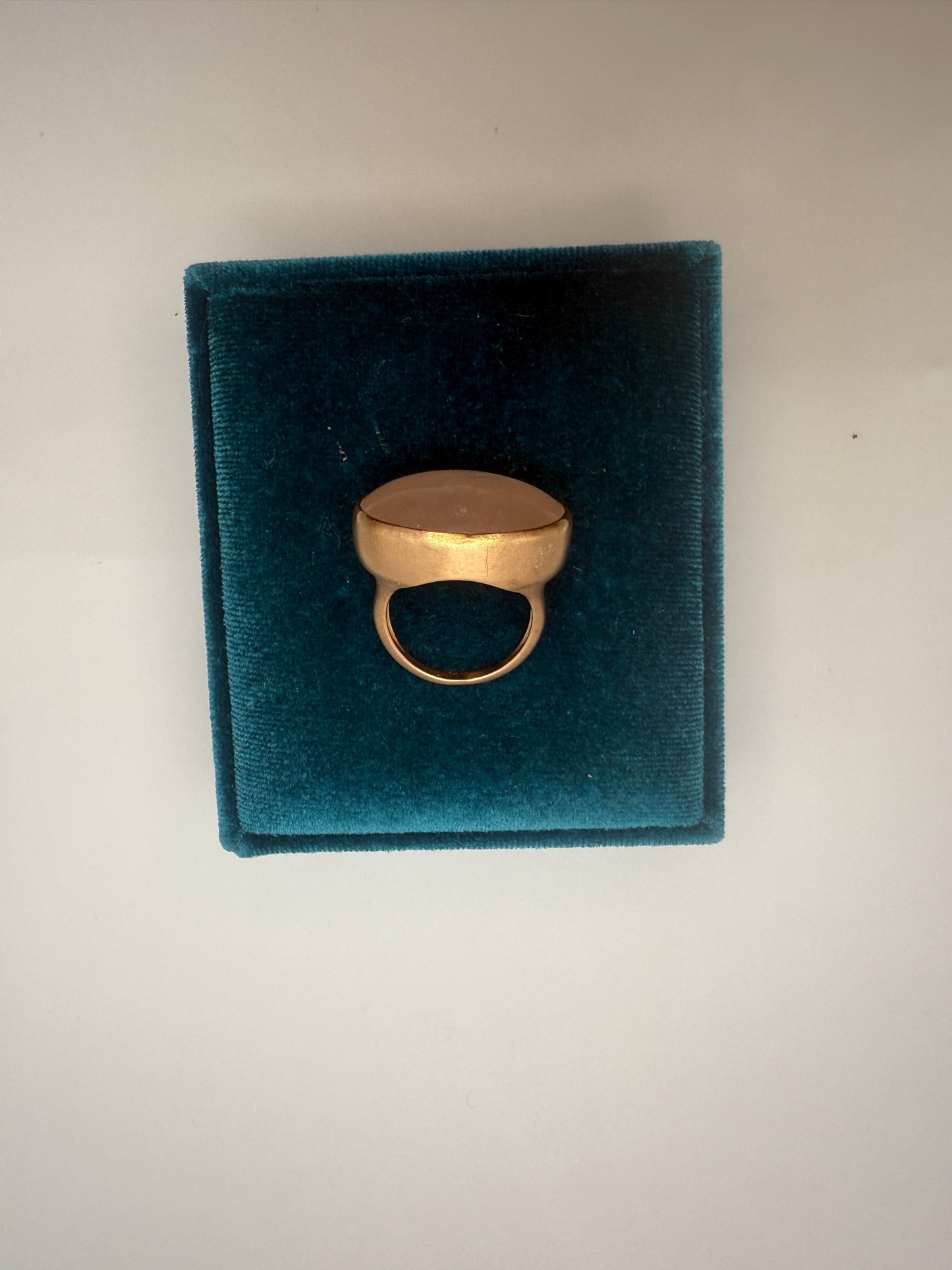 14K Rose gold and Rose Quartz Cabochon ring