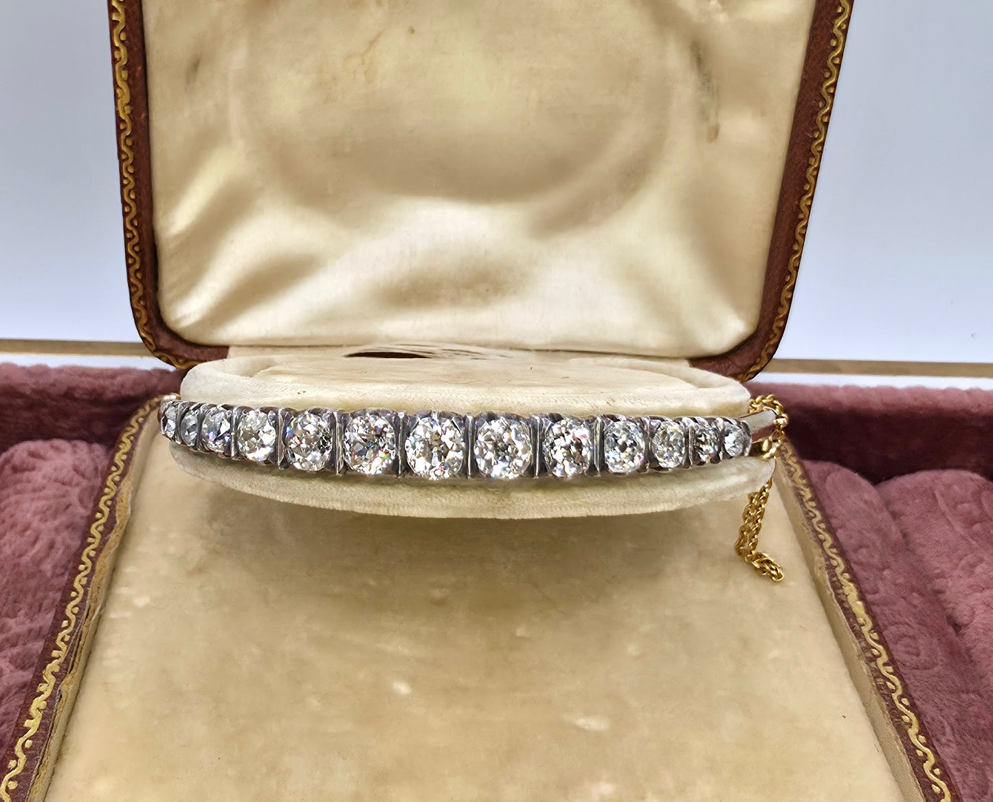 Antique 5.5 carat Old Mine Cut Diamond Bangle