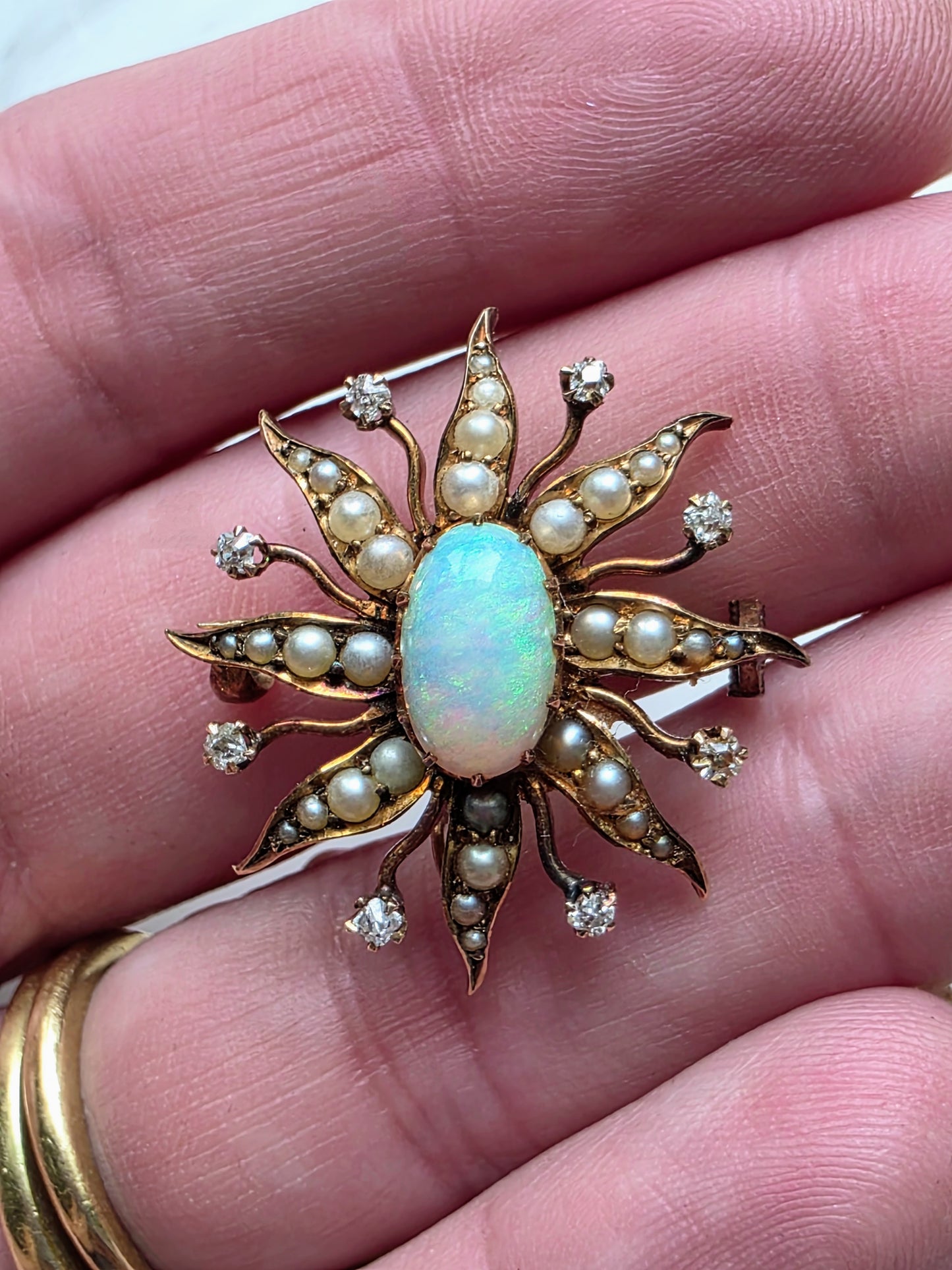 Opal, Pearl & Diamond Brooch/Pendant