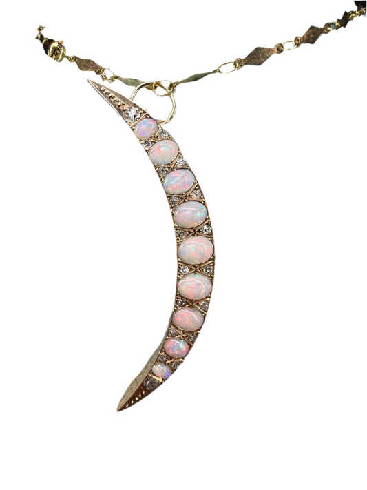 Victorian Opal Crescent Pendant