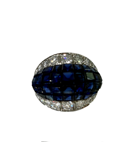 Invisible Set Natural Sapphire Ring 18K gold by Schilling