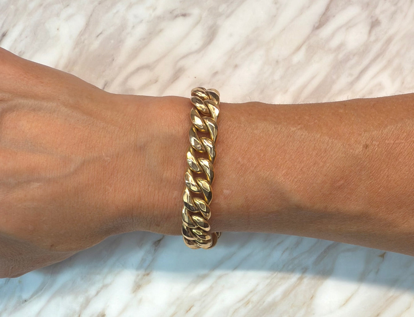 French 18K Curb Bracelet