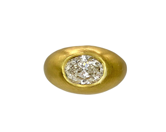 2.3ct Oval Diamond Donut Gypsy Ring