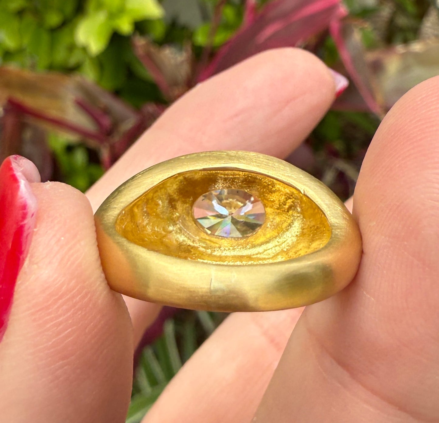 2.3ct Oval Diamond Donut Gypsy Ring