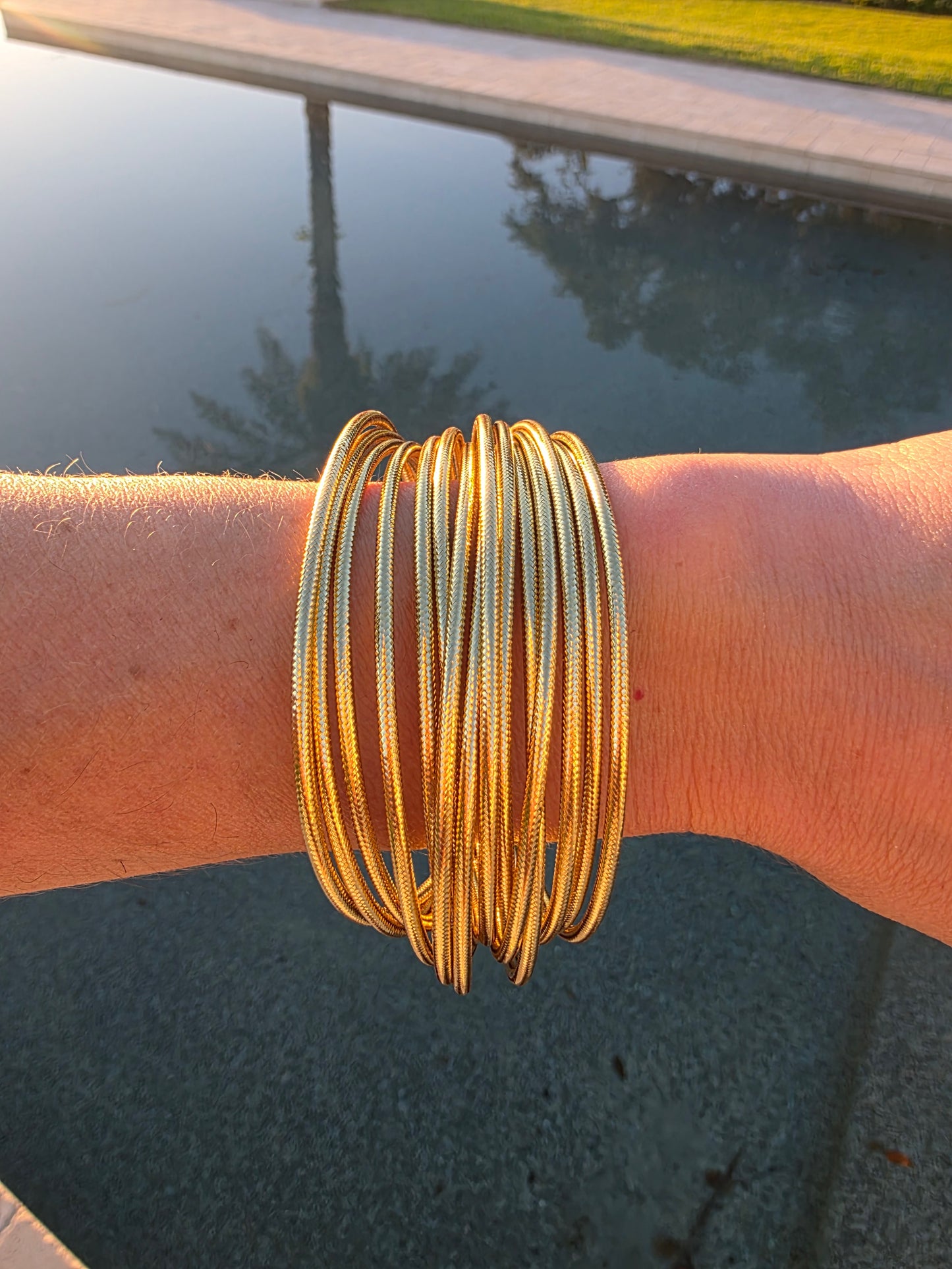 A designer 14K Multi-strand Bangle