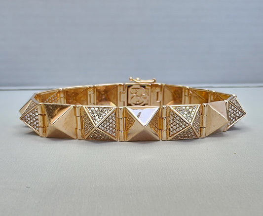 Rose Gold & Diamond Pyramid Bracelet