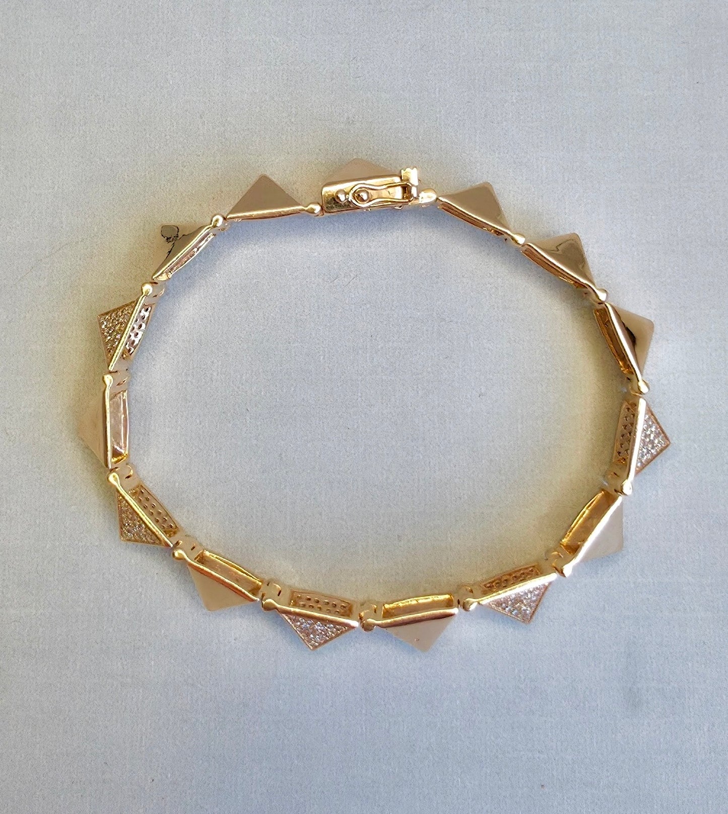Rose Gold & Diamond Pyramid Bracelet