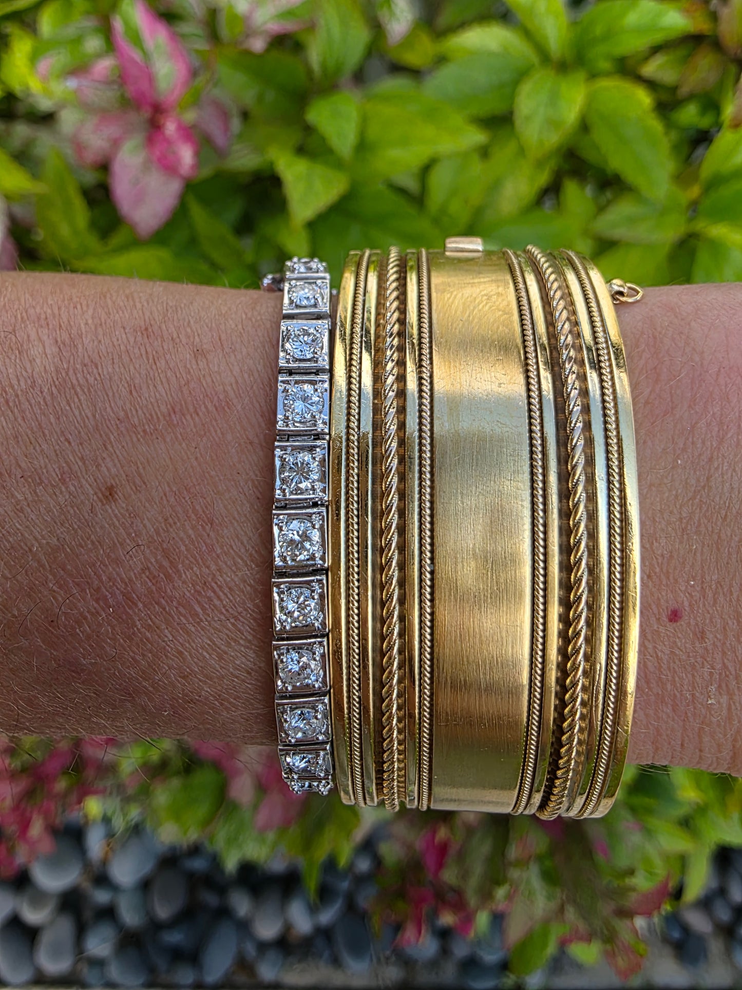5.5 ct Natural Diamond Tennis Box Bracelet