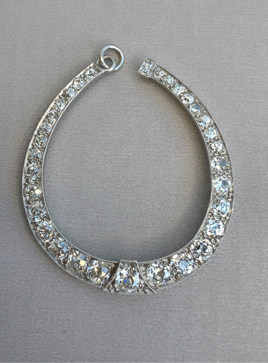 3 ctw Antique Diamond Horseshoe Pendant