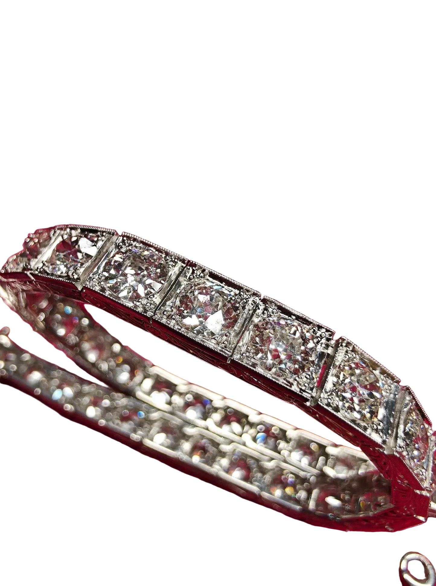 Antique Art Deco Platinum and 18K gold Line Bracelet