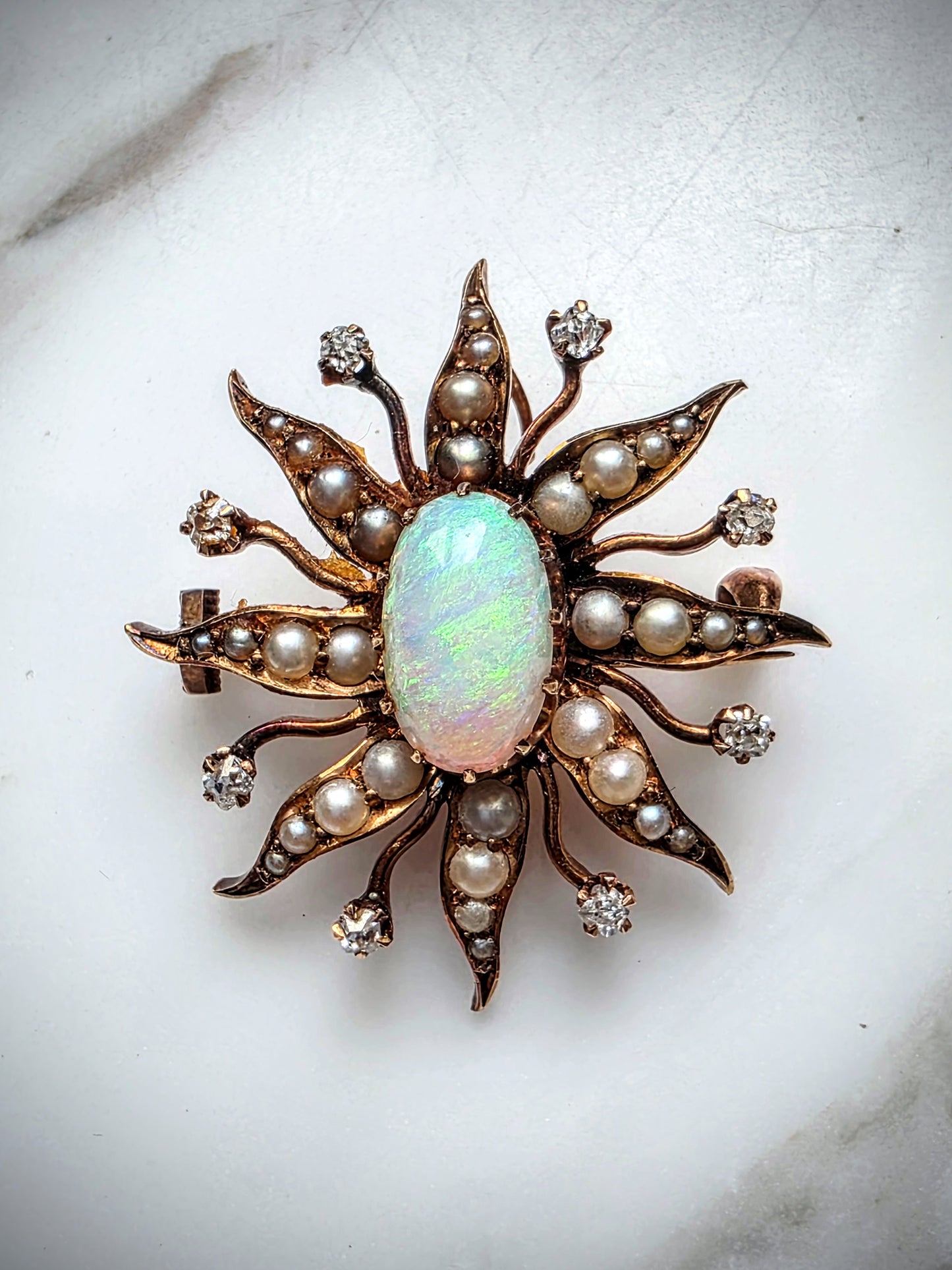 Opal, Pearl & Diamond Brooch/Pendant