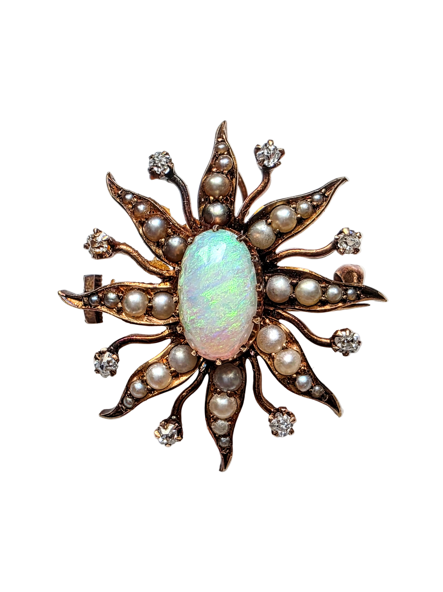 Opal, Pearl & Diamond Brooch/Pendant