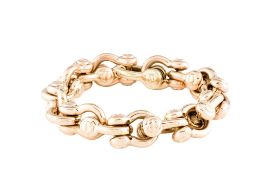 14K Horseshoe Shackle Bracelet