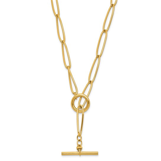 18K Oval Link 20” Toggle Necklace