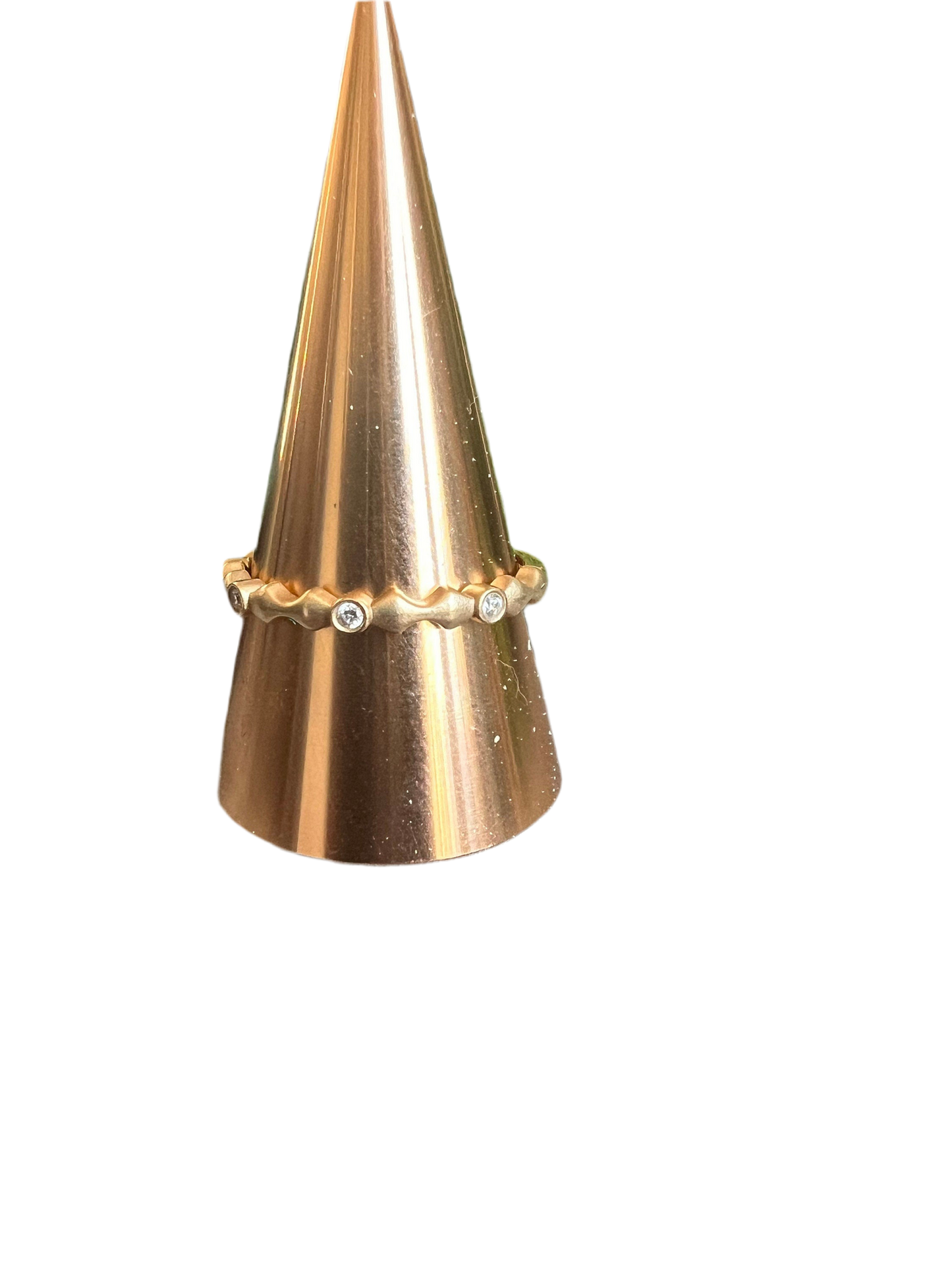 Gold and diamond stacking ring