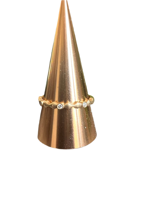 Gold and diamond stacking ring