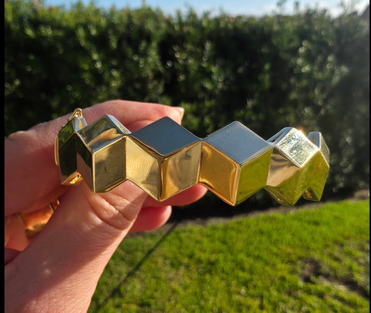 14K Hexagon Bangle