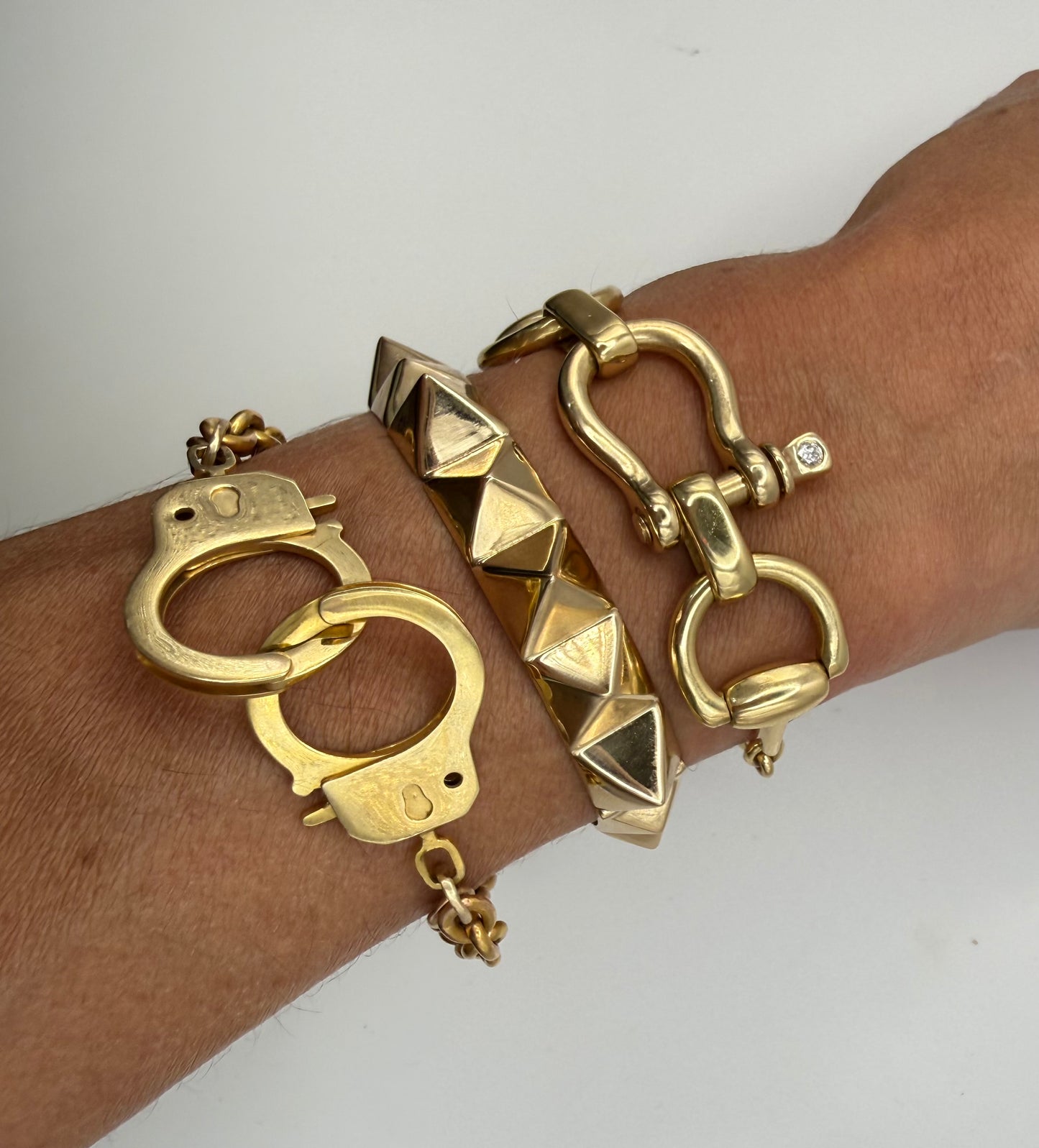 14K Pyramid Bangle