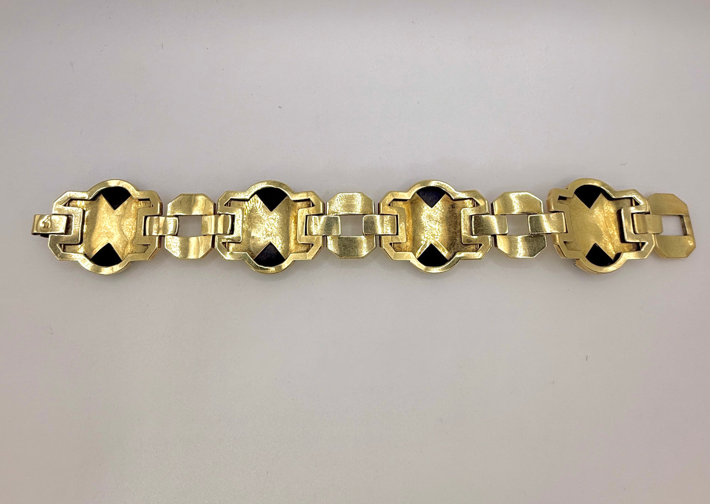 Art Deco Onyx and Gold Bracelet