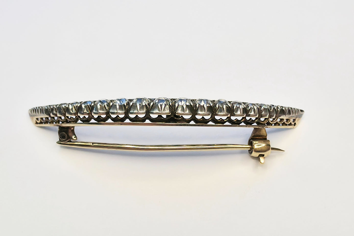 Antique Diamond Crescent Brooch