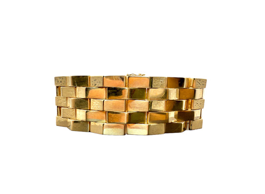 14k Pyramid Link Bracelet