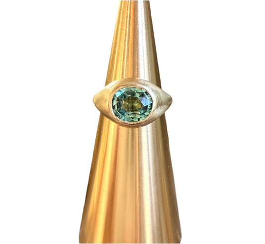 Handmade 14K  Tourmaline Gypsy ring