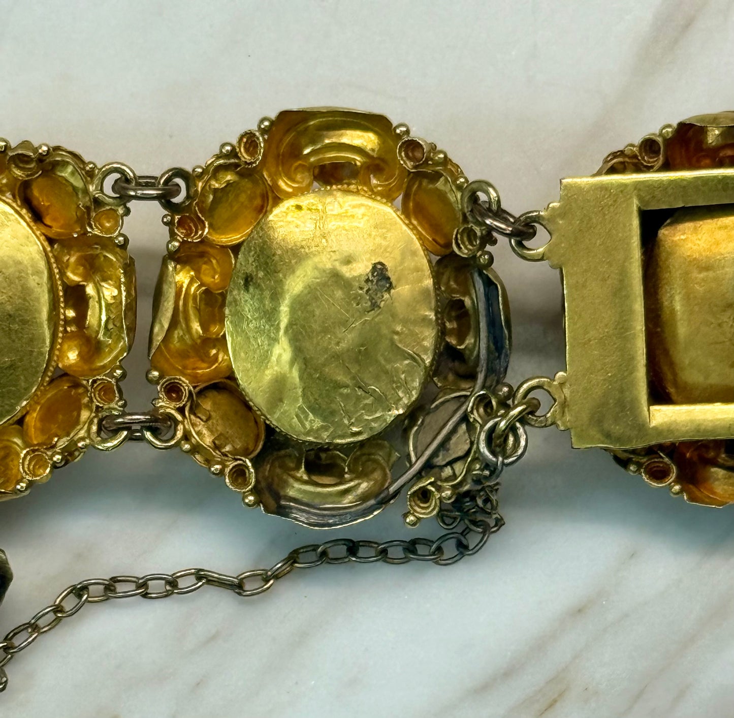 Antique Turkish 22k Gold and Turquoise link bracelet