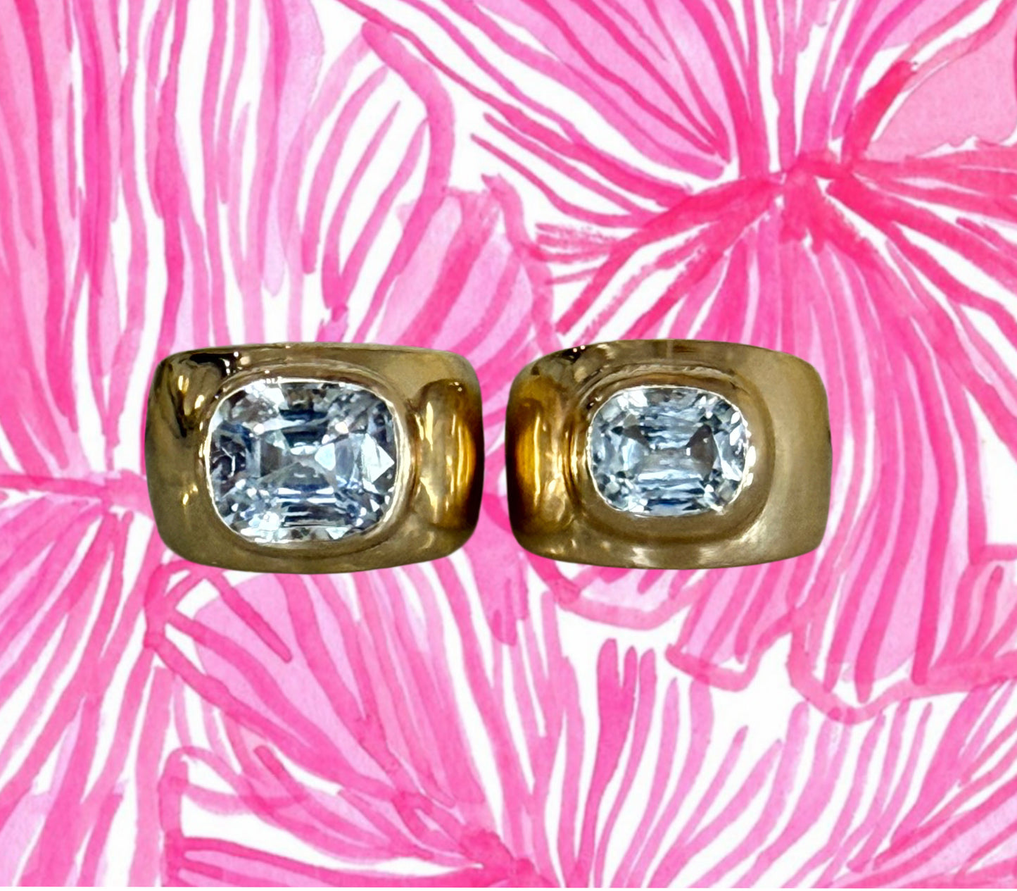 3.5 carat Aquamarine Cigar band 14K