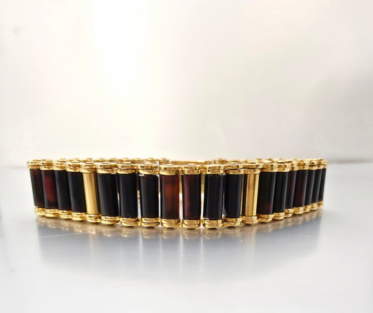 Vintage Italian 18K Onyx Bracelet