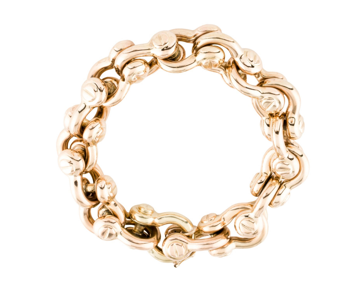 14K Horseshoe Shackle Bracelet