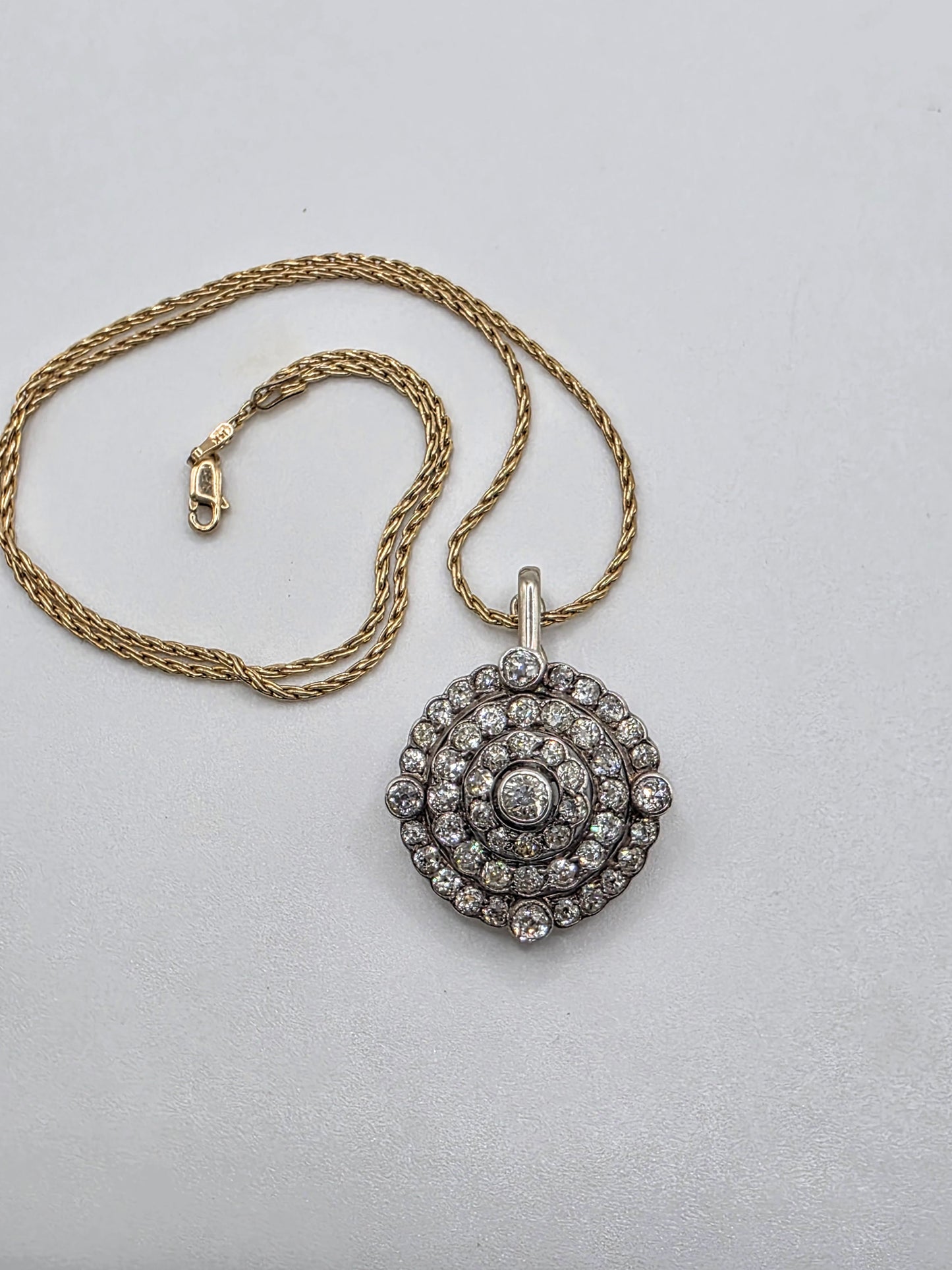 2.5 carat Old European Diamond Pendant