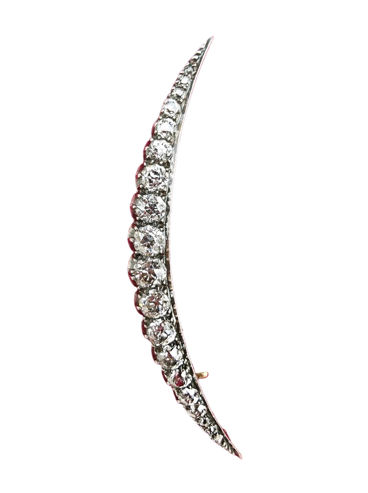 Antique Diamond Crescent Brooch