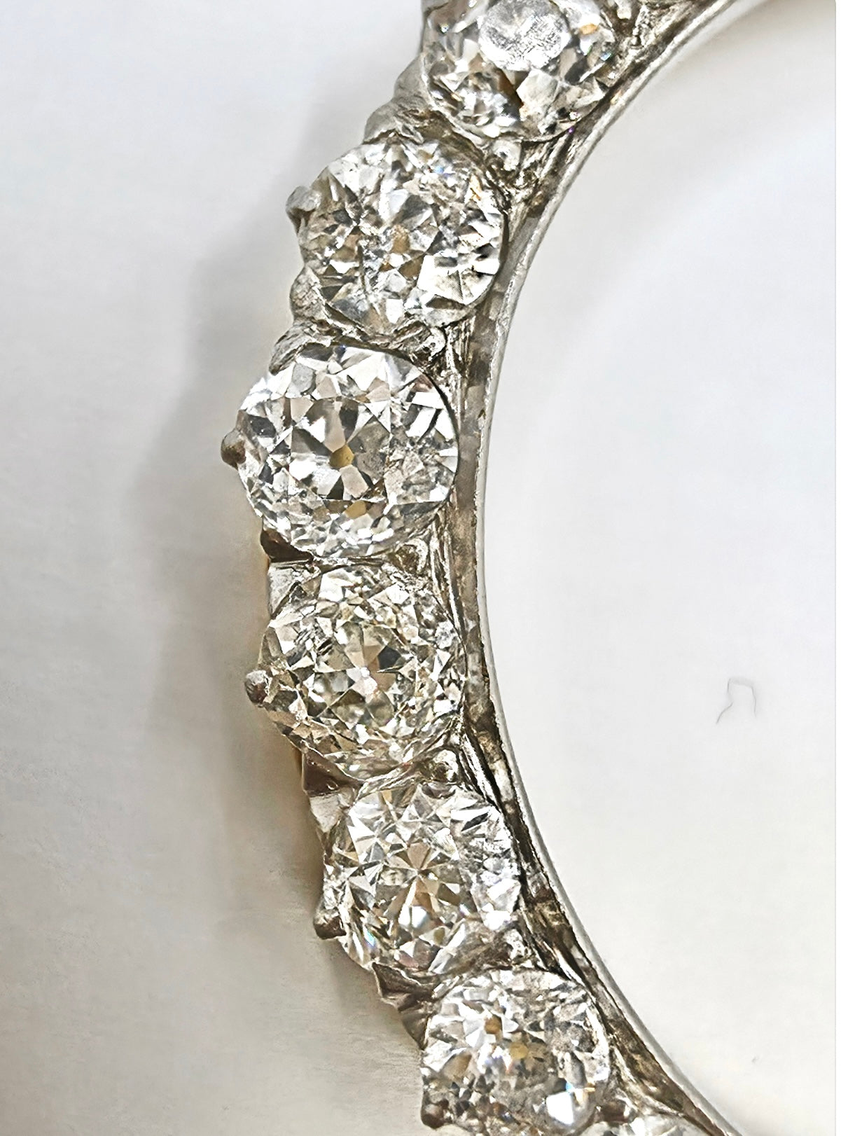Vintage Diamond Crescent Brooch