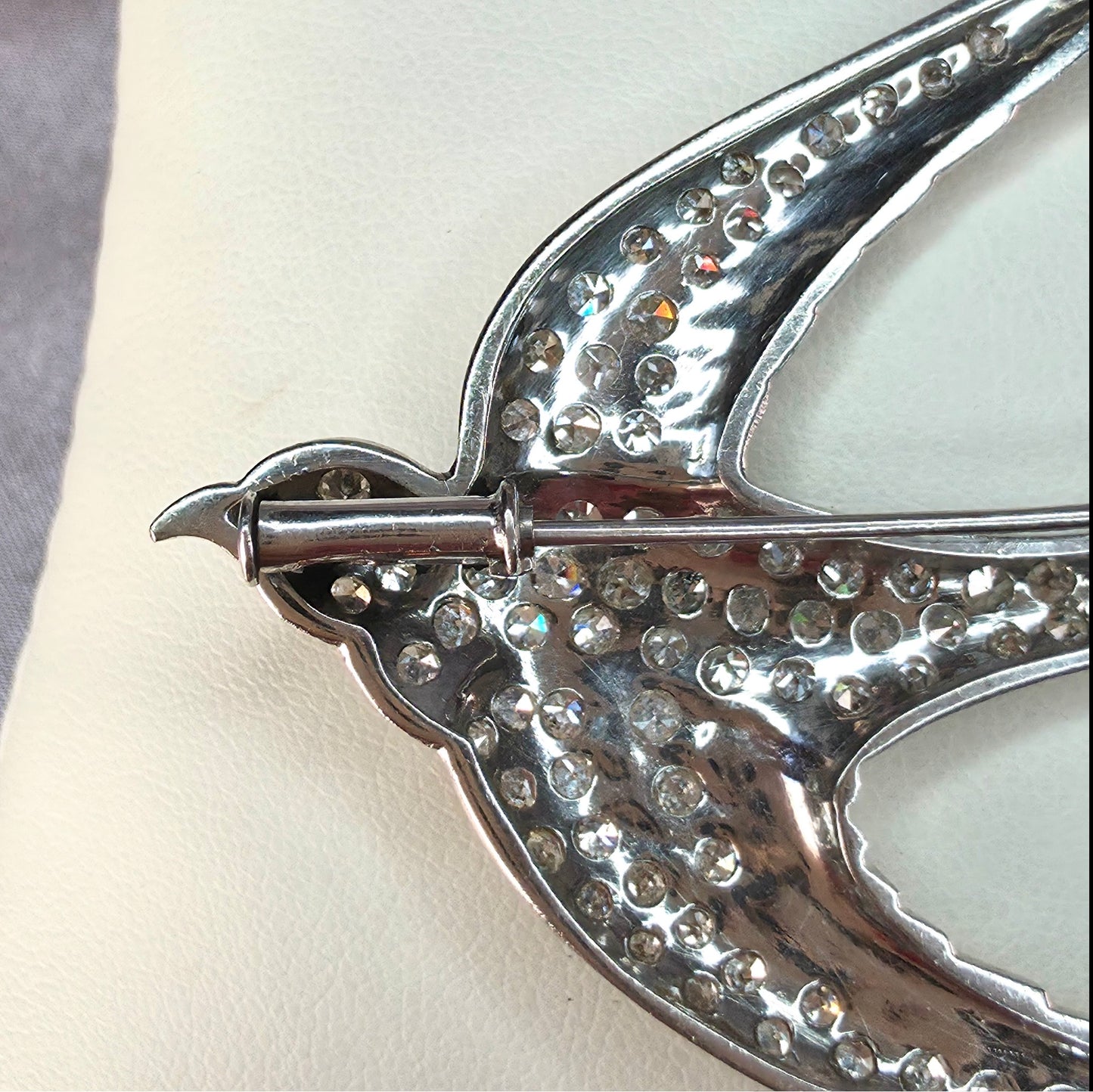 2.3 ctw Diamond and Ruby Dove Brooch