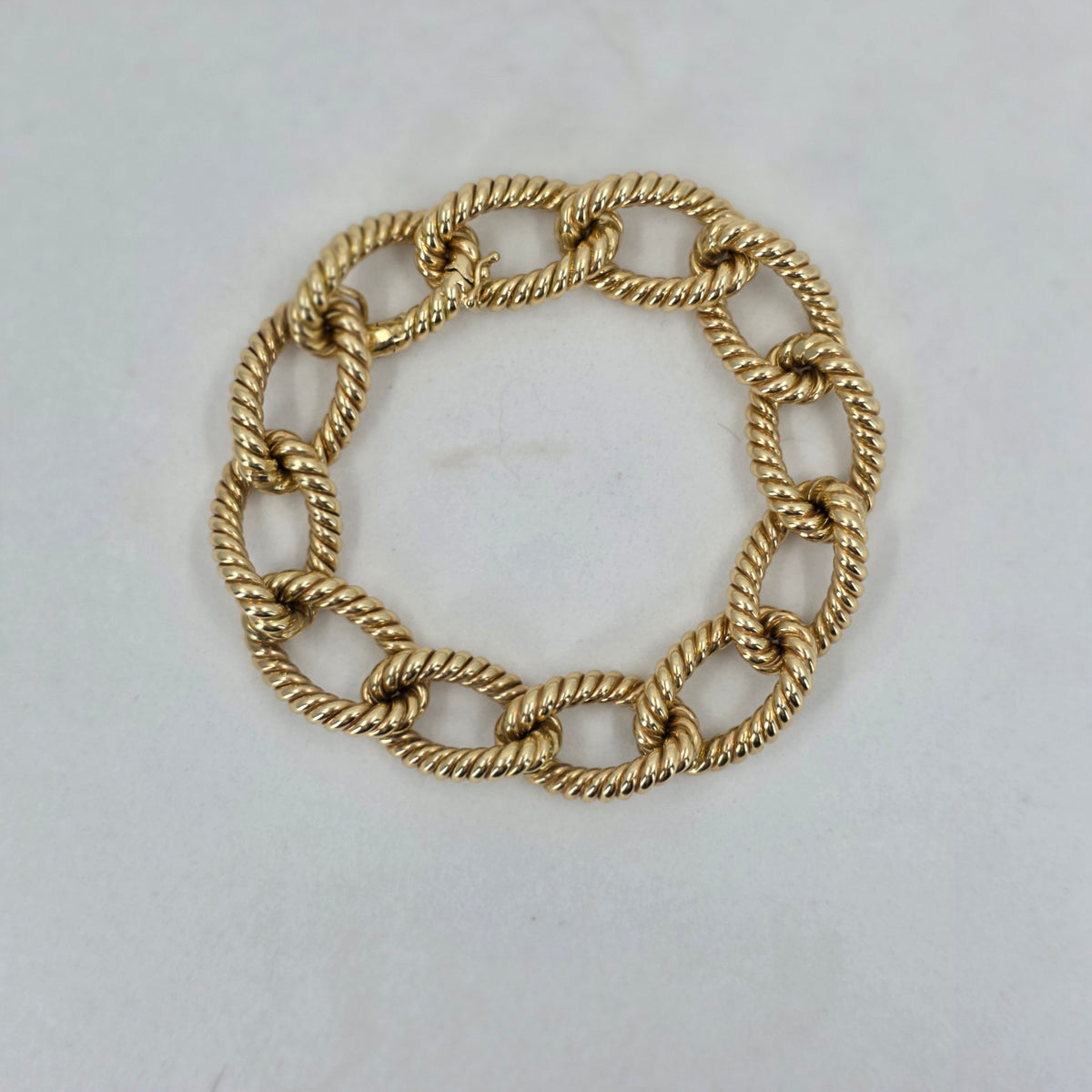 14K Italian Textured Rope Curb Bracelet