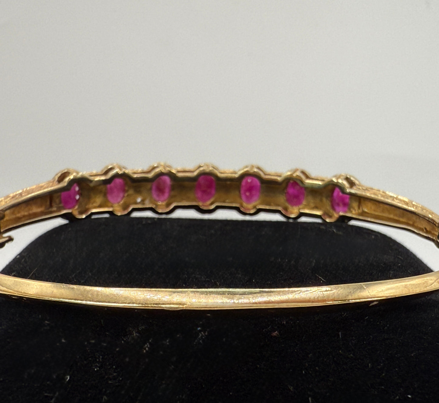 Antique Ruby and Diamond Bracelet Bangle