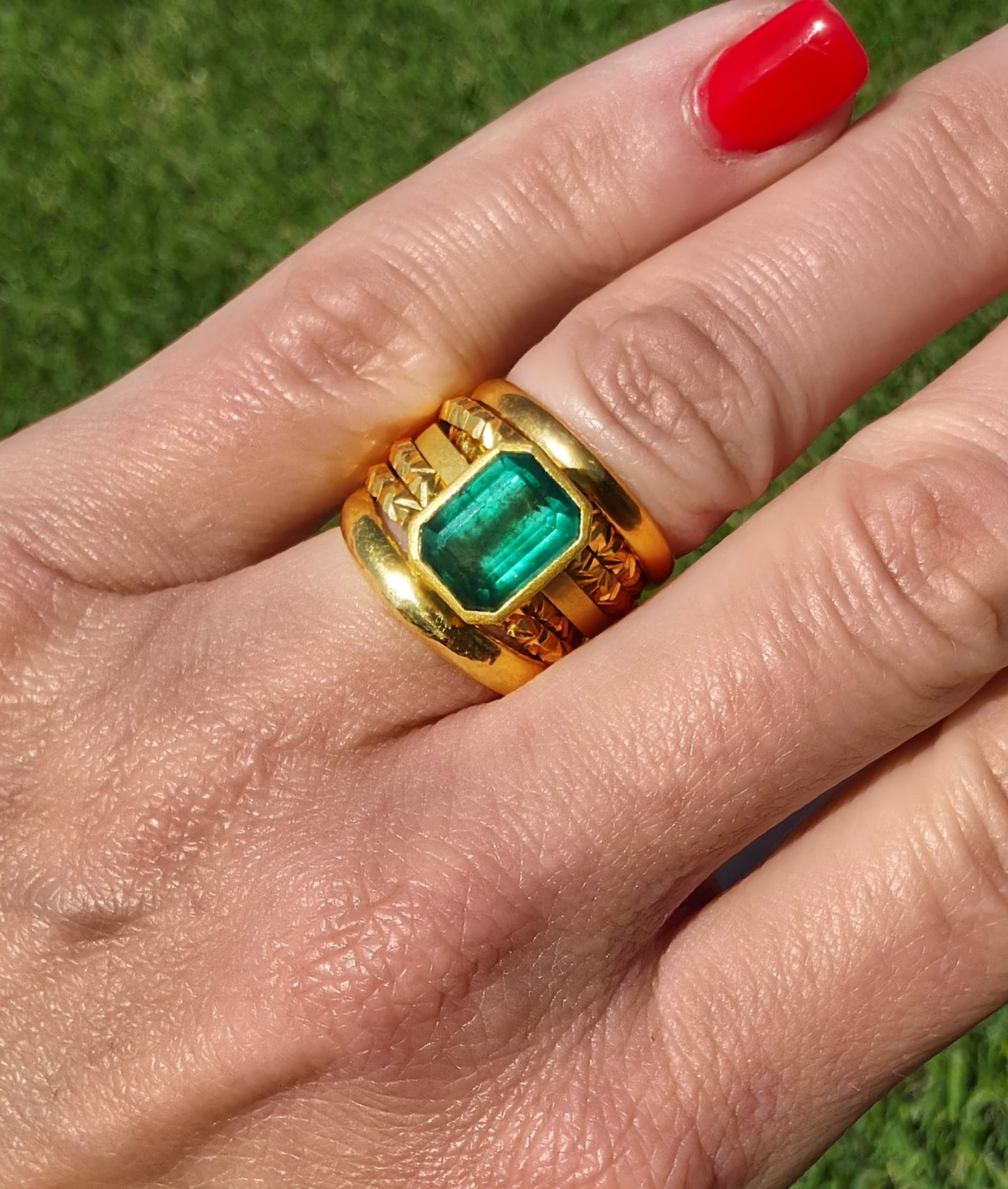 3.6 Carat Zambian Emerald Ring set in 18K
