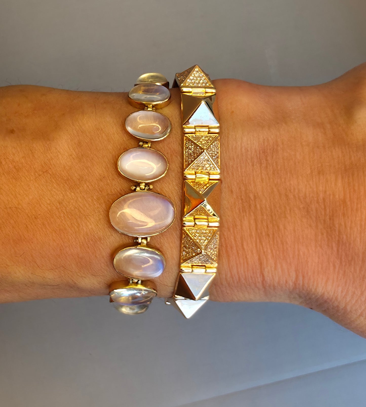 Rose Gold & Diamond Pyramid Bracelet