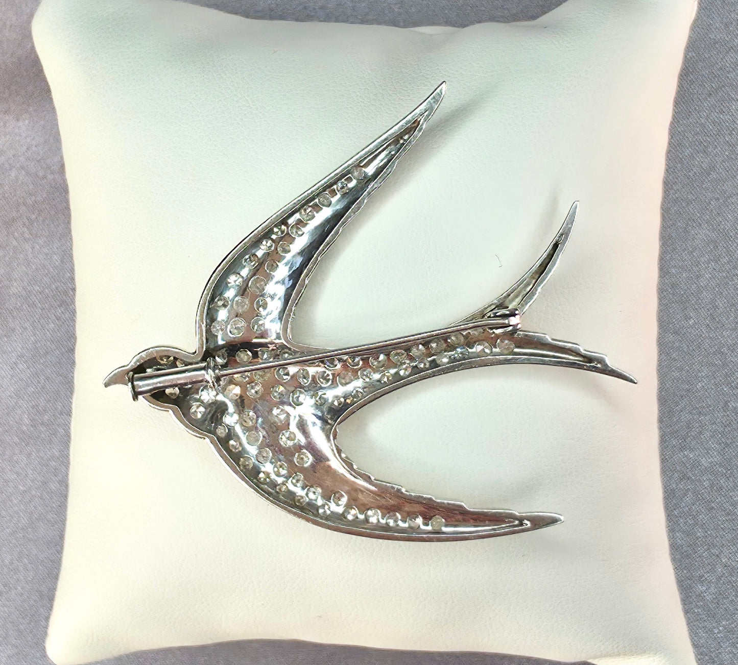 2.3 ctw Diamond and Ruby Dove Brooch