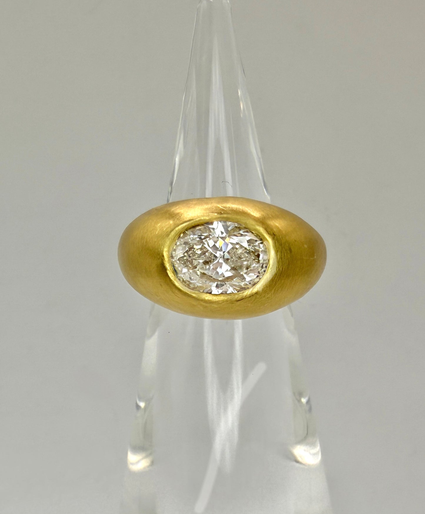 2.3ct Oval Diamond Donut Gypsy Ring