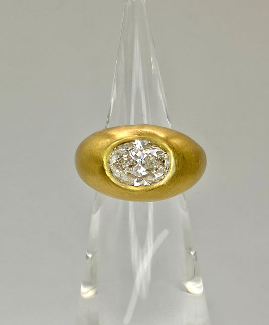 2.3ct Oval Diamond Donut Gypsy Ring
