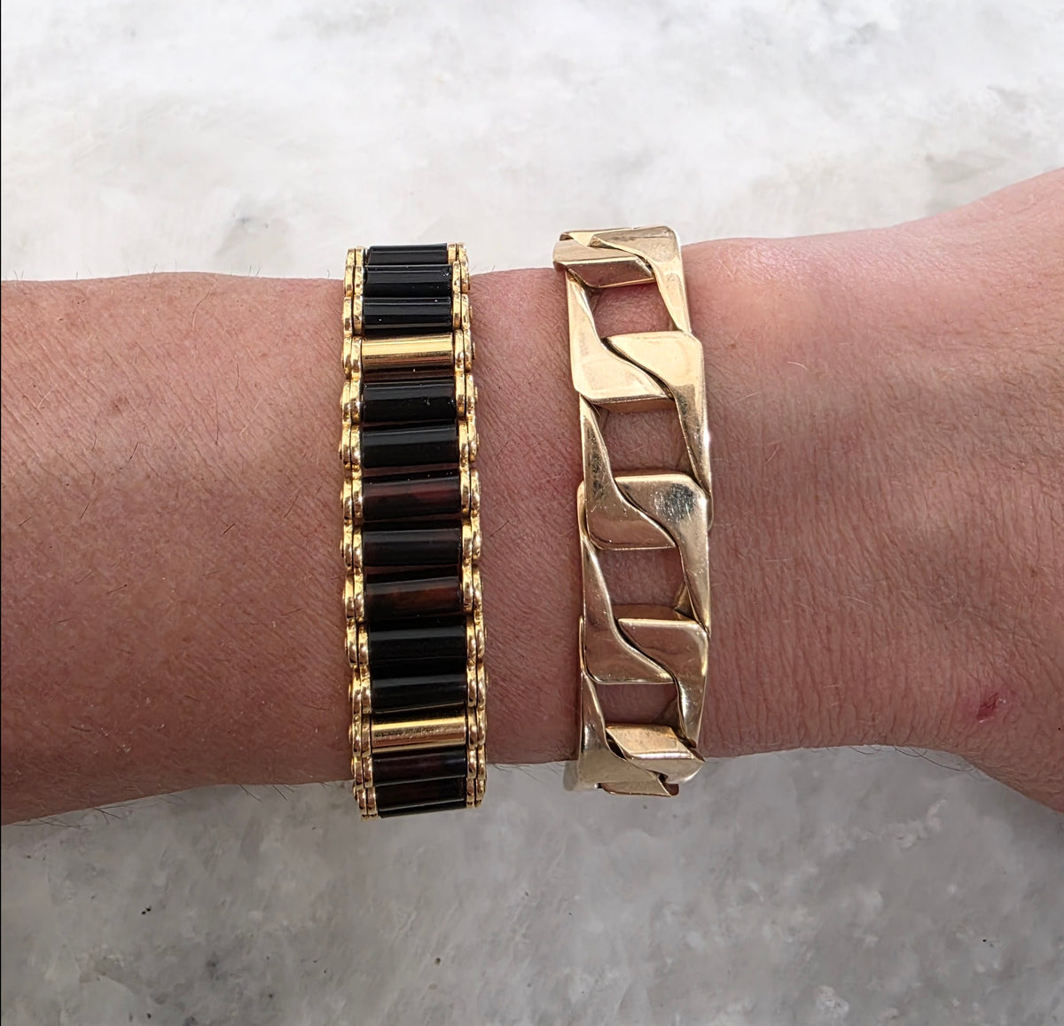 Vintage 14K Gold Flat Curb Bracelet – 44g