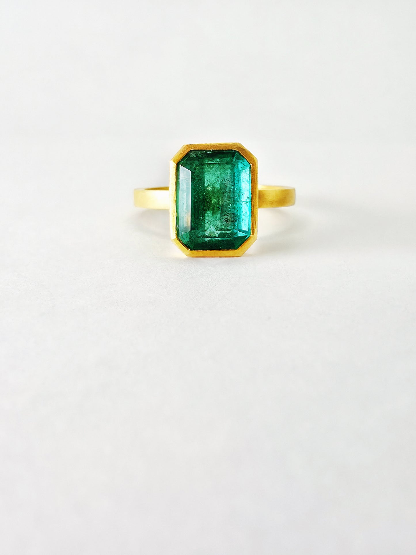3.6 Carat Zambian Emerald Ring set in 18K